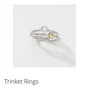 Touchstone crystal trinket ring. Single ring. Never worn size 7. White crystal.